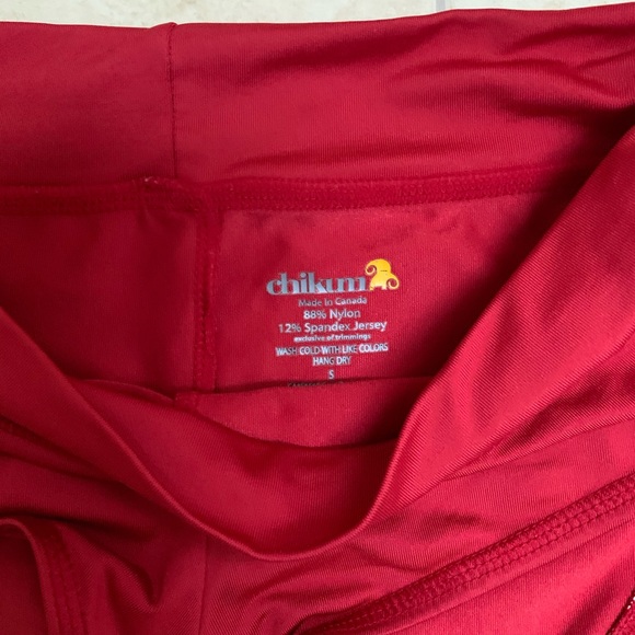 Pretty Red Bikini Bottom/ Yoga Short size Small - Picture 3 of 3